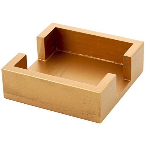Thirstystone Square Ambiance Wood Holder, Bronze/Gold