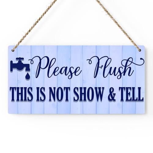 Funny Bathroom Sign Wood Sign Bathroom Decor Wood Wall Decor Farmhouse Home Decor Rustic Wooden Wall Art for Living Room Bedroom Guest Bathroom Office Toilet Wall Decor Housewarming Gift Please Flush