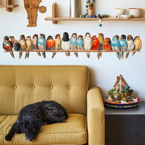 iMagitek Watercolor Bird On Wire Wall Decals Creative Bird Wall Stickers Art Murals for Living Room Bedroom Nursery Kids Palyroom iMagitek Watercolor Bird On Wire Wall Decals Creative Bird Wall Stickers Art Murals for Living Room Bedroom Nursery Kids Palyroom