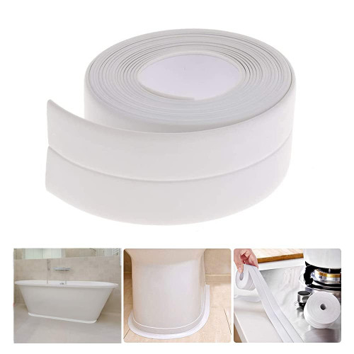 Caulk Tape Sealant Strip for Bath & Kitchen?PVC Self Adhesive Tub and Wall Sealing Tape Caulk Sealer,Caulk Strip,sealant Tape,Shower Tile Sealer Adhesive sealant,1.5" x 10.5Ft