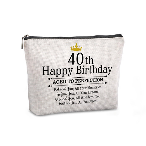 Pwrlveiut 40th Birthday Gift Ideas Gifts for Women Travel Zipper Makeup Bag Happy 40th Birthday Gifts for Women 40th Birthday Gifts Women 40th Birthday Gifts for Female Pwrlveiut 40th Birthday Gift Ideas Gifts for Women Travel Zipper Makeup Bag Happy 40th Birthday Gifts for Women 40th Birthday Gifts Women 40th Birthday Gifts for Female