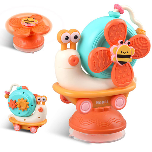 Baby Montessori Sensory Toys - Fine Motor Skills Suction Cup Spinner Travel Toys - Toddler Activities Toys - Gifts for 6 7 8 9 10 12 18 Month Age 1 2 One Two Year Old Boys Girls Infant Bath Toys