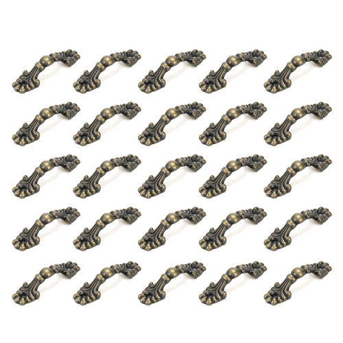 Geesatis 25 Pcs Jewelry Box Pull Knobs Vintage Bronze Pulls Mini Handles for Jewelry Case Chest Box with Mounting Screws