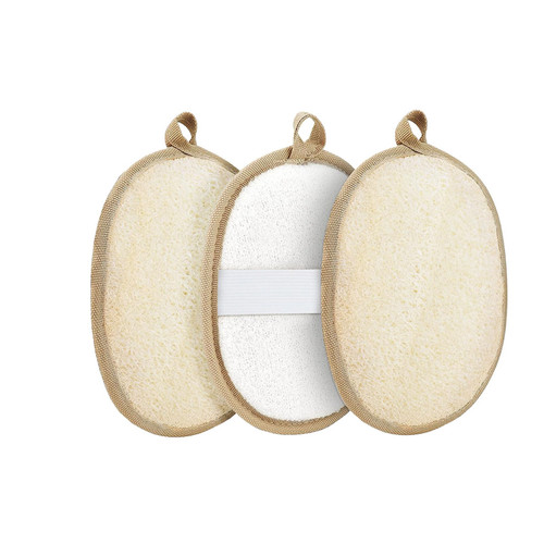 Exfoliating Loofah Sponge Body Scrubber?3 Pack),Zenidoo Natural Loofah Pads Bath Shower Loofa Sponge for Women and Men,Made with Eco-Friendly and Biodegradable Luffa Pads,Large Size