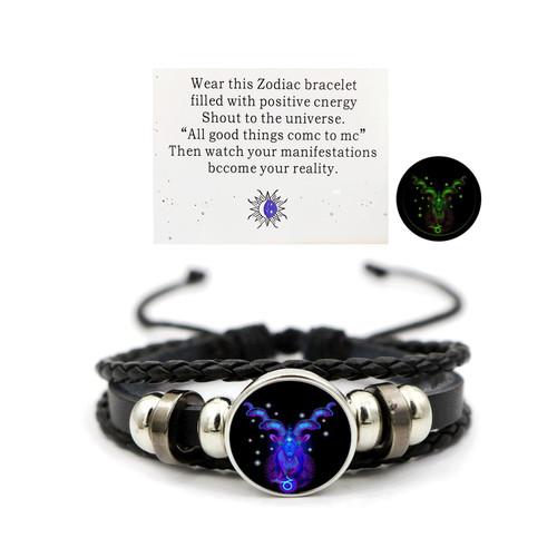 IQPDYV Zodiac Constellation Bracelets Zodiac Guardian Bracelet Vintage Black Leather Bracelet Adjustable Handmade Woven Bracelet Birthday Jewelry Gift for Women Men (Capricorn) IQPDYV Zodiac Constellation Bracelets Zodiac Guardian Bracelet Vintage Black Leather Bracelet Adjustable Handmade Woven Bracelet Birthday Jewelry Gift for Women Men (Capricorn)