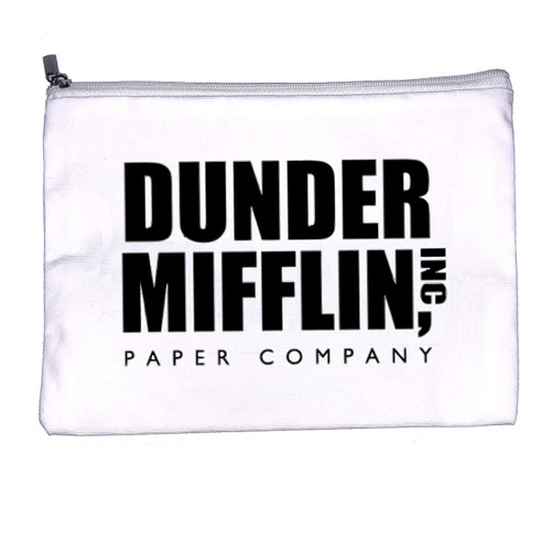 HuaYiHui The office Tv Show Merchandise DUNDER MIFFLIN Multipurpose Canvas Zipper Pouch travel Makeup bag for Women,the best gift