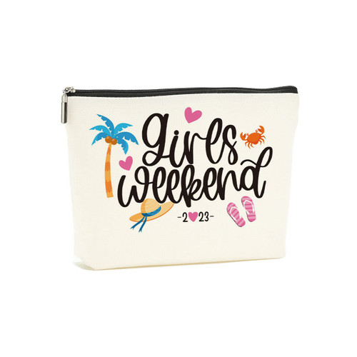 Decohim Girls Weekend 2023 Makeup Cosmetic Bag Girls Weekend Gifts Weekender Bags for Women Friendship Gifts for Best Friend Sister BFF Bridesmaid Birthday Summer Beach Travel Lover Gift