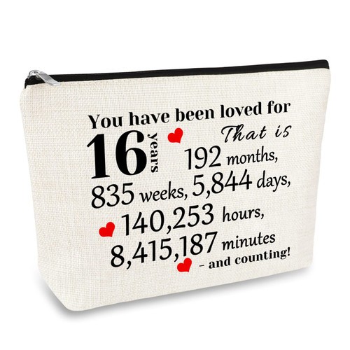 16th Girls Birthday Gifts Makeup Bag 16 Year Old Girl Gift Ideas Travel Cosmetic Bag Birthday Gifts for 16 Year Old Girls Bestie Sister Daughter Friend Niece Sweet 16th Anniversary Birthday Gifts 16th Girls Birthday Gifts Makeup Bag 16 Year Old Girl Gift Ideas Travel Cosmetic Bag Birthday Gifts for 16 Year Old Girls Bestie Sister Daughter Friend Niece Sweet 16th Anniversary Birthday Gifts