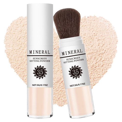 Sunscreen Setting Powder SPF 35, Mineral Brush Powder, Oil Control Natural Matte Finish Loose Powder Translucent Lasting Lightweight Breathable for All Skin (#01 Translucent) Sunscreen Setting Powder SPF 35, Mineral Brush Powder, Oil Control Natural Matte Finish Loose Powder Translucent Lasting Lightweight Breathable for All Skin (#01 Translucent)