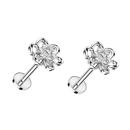 Cute Flower Cartilage Monroe Stud Earrings Cubic Zirconia Crystal Floral Tragus Lip Labret Helix Studs Earring Nose Rings Dainty Medusa Body Piercing Jewelry Gifts for Women Girls Men 16G (Silver) Cute Flower Cartilage Monroe Stud Earrings Cubic Zirconia Crystal Floral Tragus Lip Labret Helix Studs Earring Nose Rings Dainty Medusa Body Piercing Jewelry Gifts for Women Girls Men 16G (Silver)