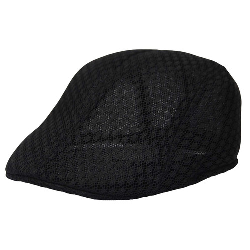 WITHMOONS Breathable Mesh Summer Hat Newsboy Ivy Cap Cabbie Cap UZ30053 (Black)