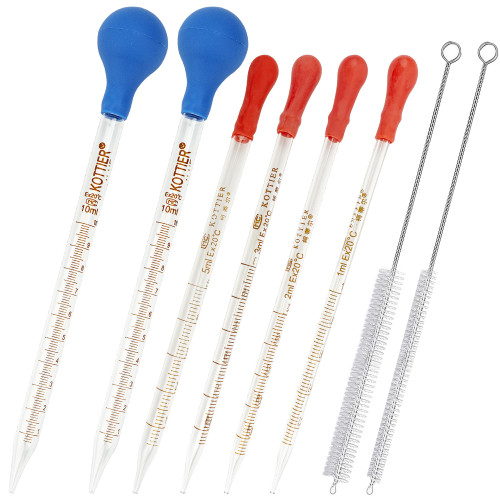 6Pcs Glass Pipettes Dropper, 1ml 2ml 3ml 5ml 10ml Graduated Liquid Dropper, with Rubber Bulb and Cleaning Brush, Transfer Pipettes for Essential Oil 6Pcs Glass Pipettes Dropper, 1ml 2ml 3ml 5ml 10ml Graduated Liquid Dropper, with Rubber Bulb and Cleaning Brush, Transfer Pipettes for Essential Oil