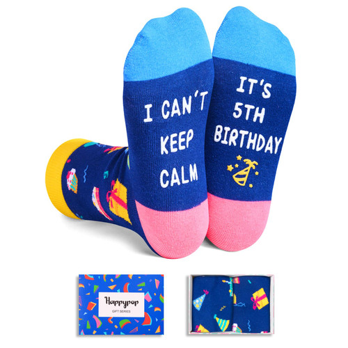 HAPPYPOP Gifts for 5 Year Old Girls Boys, 5th Birthday Gifts, Gifts for Boys Girls age 5, Crazy Silly Funny Socks for Kids, Kids Novelty Socks