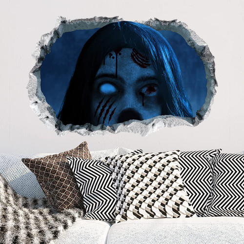 GGBOY 3D Halloween Wall Decals Removable, Ghost Halloween Wall Stickers, Halloween Scary Wall Decals Stickers Decorations for Bedroom, Halloween Wall Window Stickers Clings for Glass Window