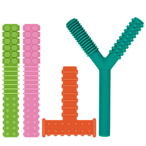 Sensory Chew Toys for Autistic Children, 4 Pack Silicone Chewy Tube Oral Motor Tools for Sensory Kids with Autistic, Biting ADHD, SPD, Nursing Teething Toys Sensory Chew Toys for Autistic Children, 4 Pack Silicone Chewy Tube Oral Motor Tools for Sensory Kids with Autistic, Biting ADHD, SPD, Nursing Teething Toys