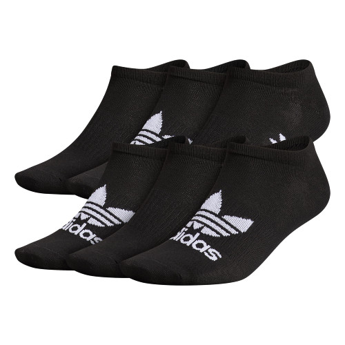 adidas Originals Men's Classic Trefoil Superlite No Show Socks (6-Pair), Black/CoreWhite, Large