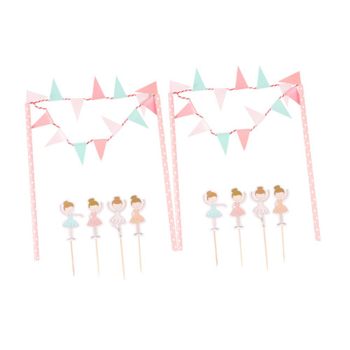 GOOHOCHY 10pcs 1 Set Fruit Party Picks dessert toppers Birthday Cupcake Topper ballet cupcake ornaments triangle cupcake toothpick kids birthday cupcake decor Cake Picks child Princess Gift