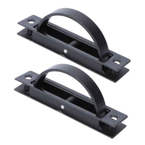 DOITOOL 2pcs Sliding Hidden Door Knobs Flat Cabinet Flush Ring Drawers Cabinet Flush Ring Hidden Recessed Furniture Grip Cabinet Door Knobs Drawer Knobs Drawer Pulls Sliding Doors Handle