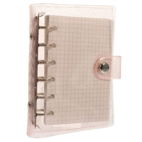 FUNOMOCYA 1 Set Loose-leaf Notebook Loose Leaf Notebook File Folder Note Pad Grid Noteboook Mini Notebooks Bulk Diary Notepad Budget Binder Small Notepad Transparent Cover Notepad Binders A6