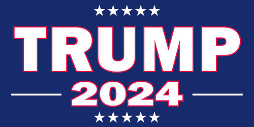 Wholesale Lot of 6 Trump 2024 Blue Vinyl Decal Bumper Sticker