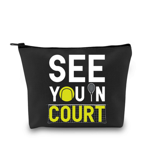 MEIKIUP Tennis Girl Cosmetic Bag Tennis Player Gift Tennis Racquet Travel Pouches Tennis Lover Gift for Coach Team (SEE YOUN COURT Bag) MEIKIUP Tennis Girl Cosmetic Bag Tennis Player Gift Tennis Racquet Travel Pouches Tennis Lover Gift for Coach Team (SEE YOUN COURT Bag)