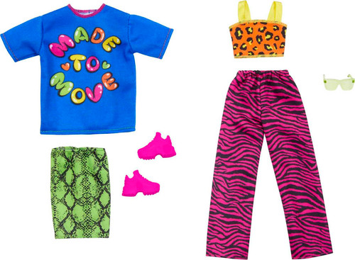 Barbie Clothes, Fashion and Accessory 2-Pack Dolls, 2 Vibrant Outfits with Styling Pieces for Complete Looks Barbie Clothes, Fashion and Accessory 2-Pack Dolls, 2 Vibrant Outfits with Styling Pieces for Complete Looks