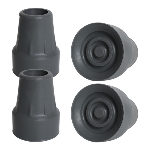 7/8 inch Heavy Duty Non Slip Rubber Crutch Tip - Crutch Rubber Tips, Gray 4Pcs