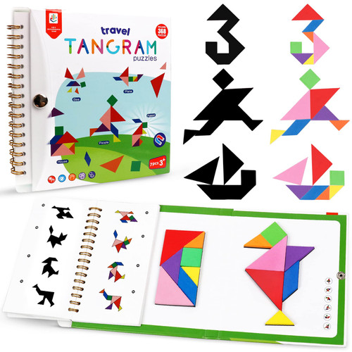 Travel Tangram Puzzle Car Game Magnetic Pattern Blocks Road Airplane Trip Essentials Activities Montessori Educational Toys Brain Teasers Book for Age 4-8 Kids Boys Girls Toddler (368 Solution) Travel Tangram Puzzle Car Game Magnetic Pattern Blocks Road Airplane Trip Essentials Activities Montessori Educational Toys Brain Teasers Book for Age 4-8 Kids Boys Girls Toddler (368 Solution)