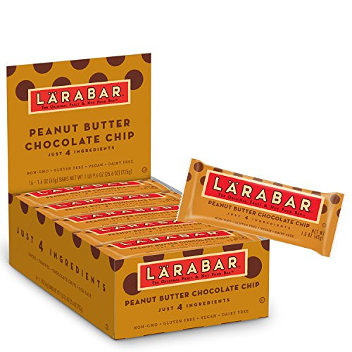 Larabar Gluten Free Bar, Peanut Butter Chocolate Chip, 1.6 oz Bars (16 Count)