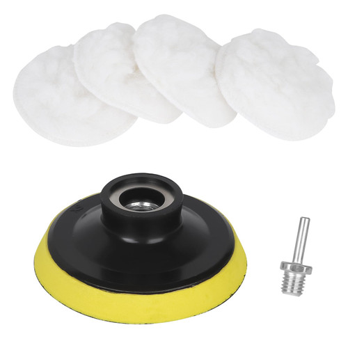 Eisen tools 6 PCS Wool Cutting Pad, Wool Buffing Polishing Pad Set,3 Inch Polishing Buffing Wheel for Drill Buffer Attachment with M14 Drill Adapter Car Buffer Polisher Kit for Car Polishing, Waxing