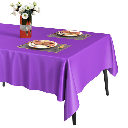 Fixwal 6 Pack Plastic Tablecloth Purple Disposable Table Cloth 54" x 108" Plastic Table Cover Premium Rectangle Tablecloths for Baby Shower Engagement Halloween Wedding