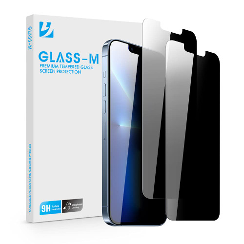 GLASS-M [2 Pack] Privacy Screen Protector for iPhone 13 Pro Max/iPhone 14 Plus, Anti-Peep Tempered Glass, Full Coverage Screen Cover Compatible with Face ID,Anti-Fingerprint, Case Friendly