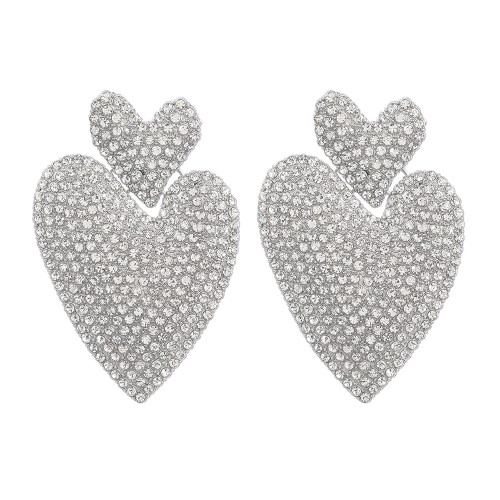 Sparkling Double Hearts Dangle Statement Earrings Cubic Zirconia Rhinestone Big Love Heart Chandelier Drop Studs Earring Fashion Wedding Jewelry Gifts for Women Girls Bridal (Clear CZ) Sparkling Double Hearts Dangle Statement Earrings Cubic Zirconia Rhinestone Big Love Heart Chandelier Drop Studs Earring Fashion Wedding Jewelry Gifts for Women Girls Bridal (Clear CZ)