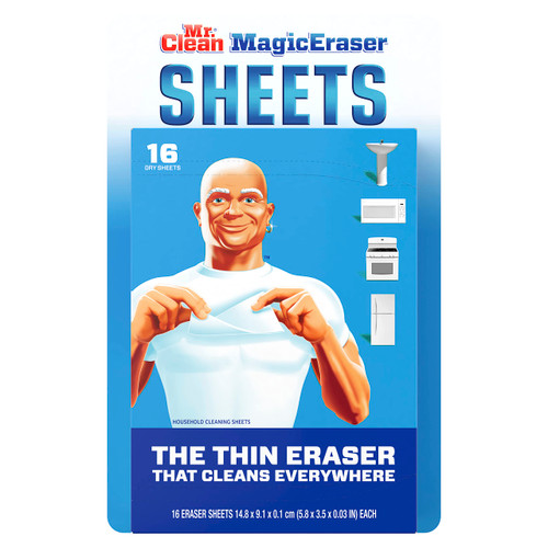 Mr. Clean Magic Eraser Cleaning Sheets, The Power of a Magic Eraser in a Thin, Flexible, Disposable Sheet, 16 Count
