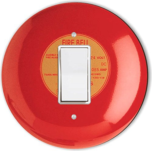 Rikki Knight RND-LSPROCK-95 Fire Alarm Round Single Rocker Light Switch Plate