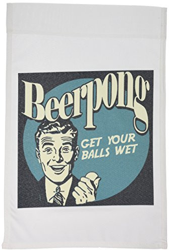 3dRose fl_20579_1 Retro Beer Pong Garden Flag, 12 by 18-Inch