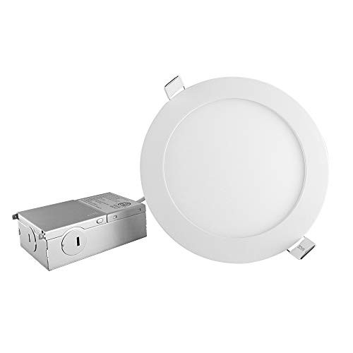 Sivys 15W 6" Ultra Thin Recessed Round Panel Light with Junction Box, 3000K Warm White Dimmable Airtight Downlight, 1000lm ETL&Energy Star Wafer Light 1 Pack Sivys 15W 6" Ultra Thin Recessed Round Panel Light with Junction Box, 3000K Warm White Dimmable Airtight Downlight, 1000lm ETL&Energy Star Wafer Light 1 Pack