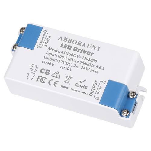 LED Power Supply Transformer 24W LED Driver Transformer 100V-240V AC to 12V DC Constant Voltage for LED Strip Light, Computer Project and Any 12V DC led Lights