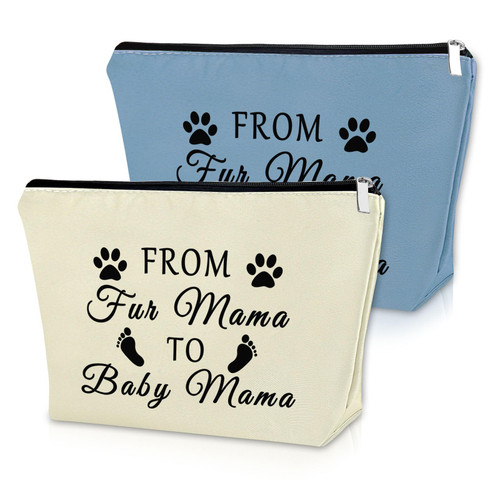 Sazuwu 2PCS Mom to Be Gifts First Time Makeup Bag New Mom Gifts for Women After Birth Pregnancy Announcement Gifts for Sister Cosmetic Bag Mommy Postpartum Gifts Mothers Day Gifts for Wife Travel Bag