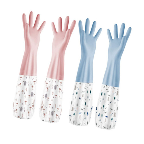 Healifty 2 Pairs Dishwashing Gloves Reusable Kitchen Gloves Bowl Cleaning Gloves Reusable Gloves Rubber Gloves for Dishwashing Laundry Glove Dish Gloves Pvc Work Wash Gloves Emulsion