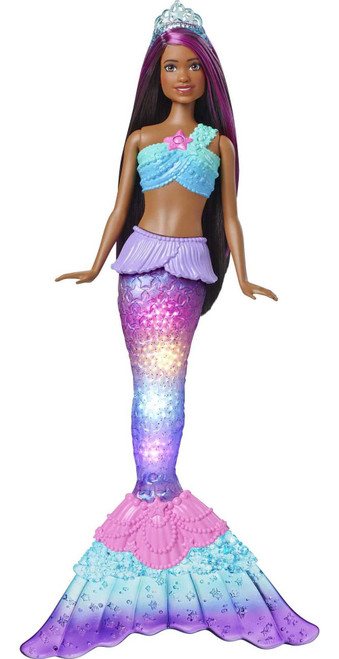 Barbie Dreamtopia Doll, Mermaid Toy with Water-Activated Light-Up Tail, Purple-Streaked Hair & 4 Colorful Light Shows Barbie Dreamtopia Doll, Mermaid Toy with Water-Activated Light-Up Tail, Purple-Streaked Hair & 4 Colorful Light Shows