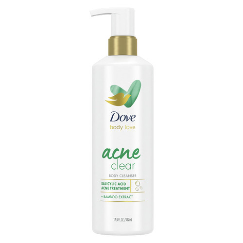 Dove Body Love Body Cleanser Acne Clear For Acne-Prone Skin Body Wash with Salicylic Acid and Bamboo Extract 17.5 fl oz Dove Body Love Body Cleanser Acne Clear For Acne-Prone Skin Body Wash with Salicylic Acid and Bamboo Extract 17.5 fl oz