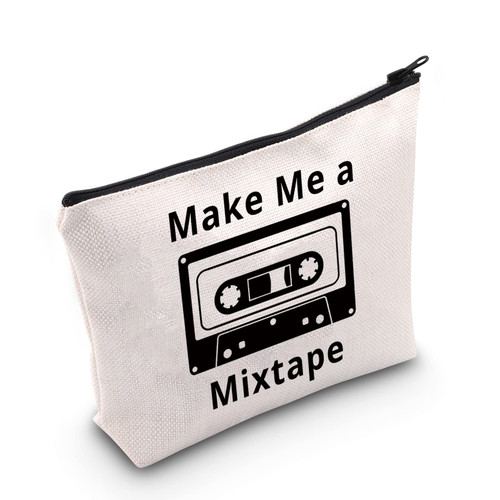 MNIGIU Funny Mixtape Cosmetic Bag Make Me A Mixtape Cassette Tape Bag Mixtape Lover Gift