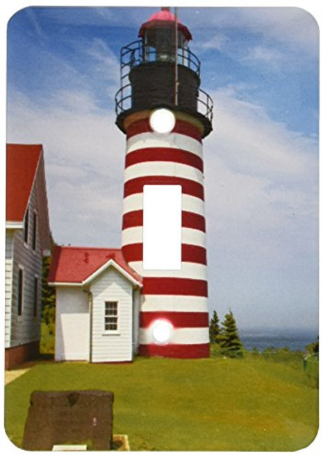 3dRose lsp_90625_1 West Quoddy Head Lighthouse State Park, Maine Us20 Cha0034 Chuck Haney Light Switch Cover