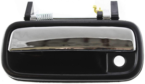 Evan Fischer Exterior Door Handle Compatible with 1989-1995 Toyota Pickup, Fits 1989-1995 Toyota 4Runner, Chrome Lever with Black Bezel Front Driver Side TO1310104