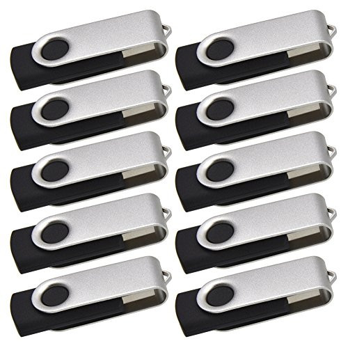 64MB USB Flash Drive 10 Pack Thumb Drives Small Capacity USB 2.0 Memory Stick Portable Swivel Metal Pendrive Silver Jump Drive by Kepmem for Meeting, Speach