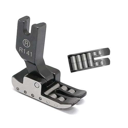 Fbshicung 1Piece Roller Presser Foot Black R141 12 Bearings Foot for Industrial Sewing Machine for Juki Consew Brother Singer (12 Bearings)