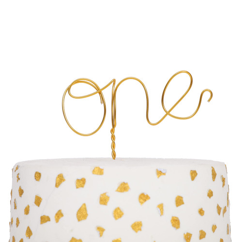 Modern Wire Gold for Cake Topper - one cake topper with 1st Birthday,First Birthday for Party Decor, one cake smash,Photo props for Baby Showers(Gold one Cake Topper) Modern Wire Gold for Cake Topper - one cake topper with 1st Birthday,First Birthday for Party Decor, one cake smash,Photo props for Baby Showers(Gold one Cake Topper)