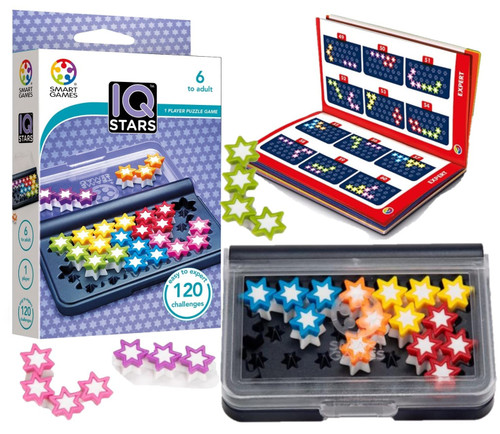 SmartGames IQ Stars Travel Game with 120 Challenges for Ages 6 to Adult
