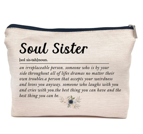 IWXYI Soul Sister Makeup Bags,Soul Sister Definition Makeup Bags With Zipper,Soul Sister Makeup Bag Zipper Pouch Travel Toiletry Gifts For Women,Soul Sister Gifts For Women,Soul Sister Gifts